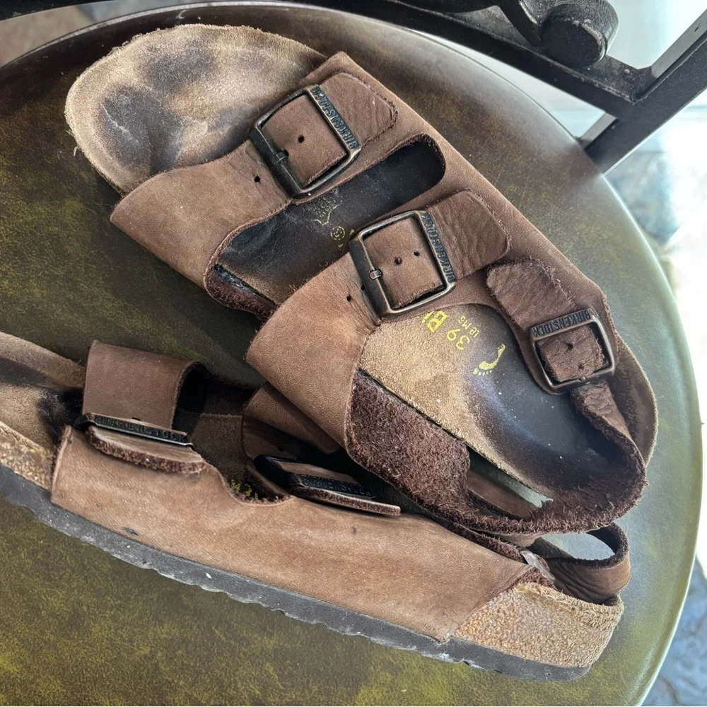 Birkenstock Brown Kids Suede Double-Strap Sandals with Backstrap - Picture 3 of 5